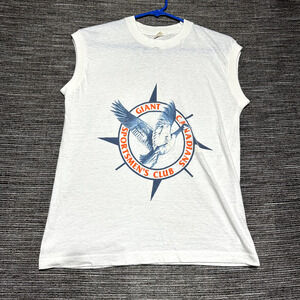 Giant Canadians Sportmen's Club Tank Top Shirt Adult M White Vintage Screen Star